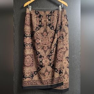 Talbots Midi Wrap Paisley Vintage Skirt